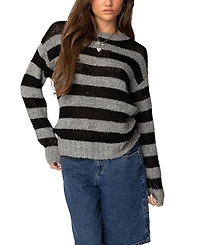 Edikted Light Knit Striped Sweater
