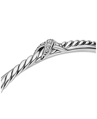 Sterling Silver Petite X Diamond Cuff Bracelet
