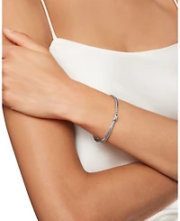 Sterling Silver Petite X Diamond Cuff Bracelet