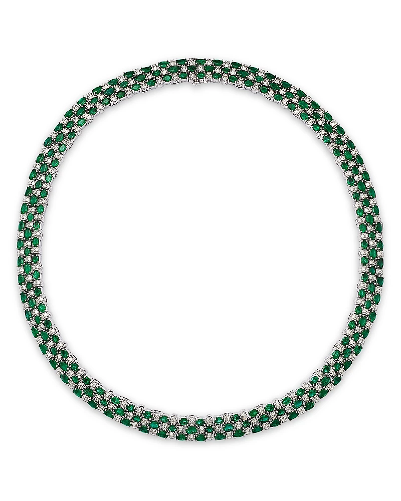 Bloomingdale's Fine Collection Emerald & Diamond Statement Necklace