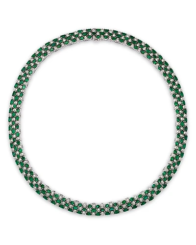 Bloomingdale's Fine Collection Emerald & Diamond Statement Necklace