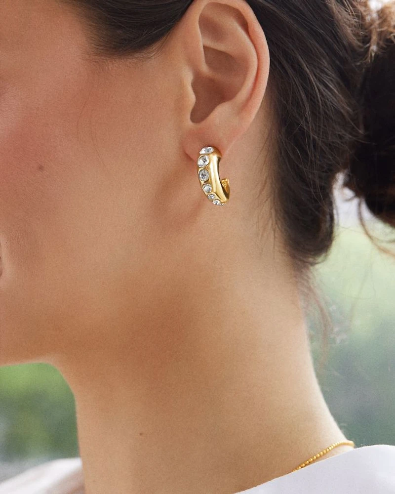 Mckenzie Crystal C Hoop Earrings