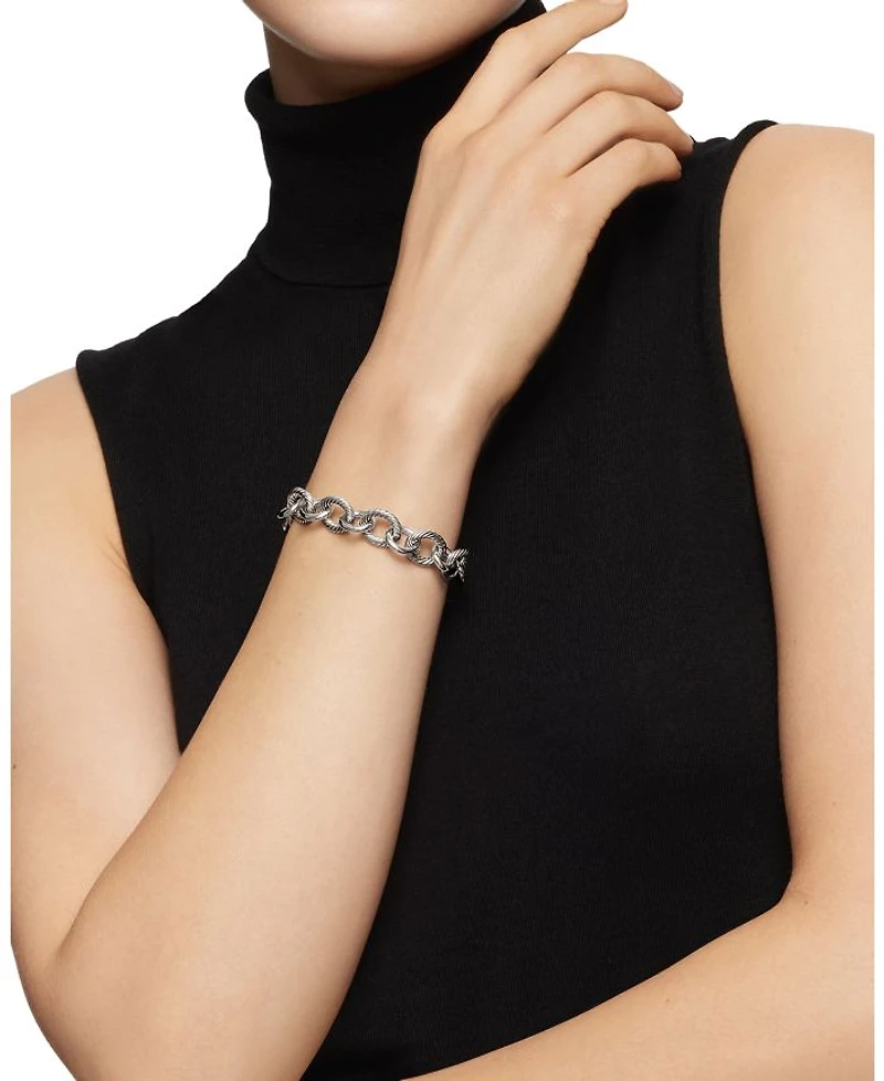 Oval Link Chain Bracelet Sterling Silver, 12mm