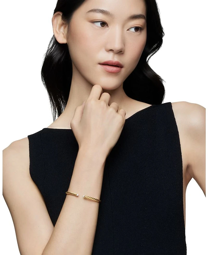 Cable Flex Bracelet 18K Yellow Gold with Diamonds, 4mm