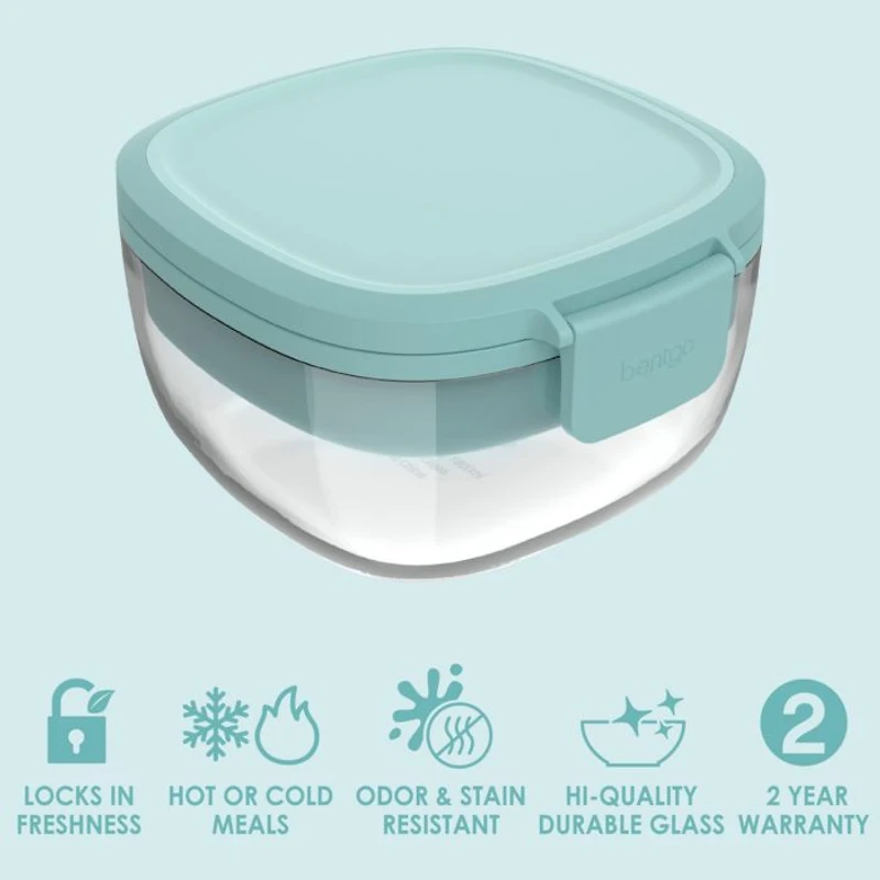Glass Leak Proof Salad Container