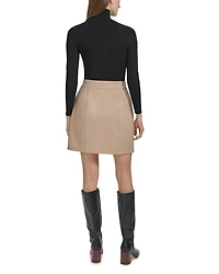 Faux Suede Cargo Mini Skirt