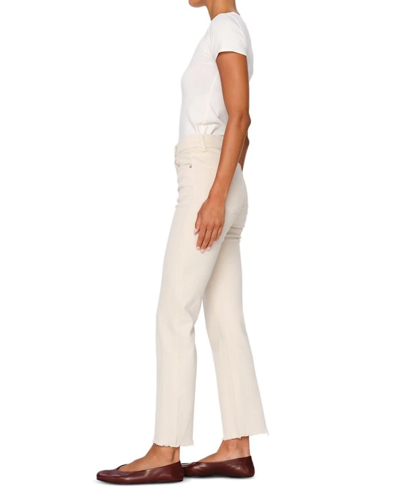 Patti High Rise Straight Jeans Ecru