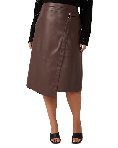 Plus Michelangelo Faux Leather Midi Skirt