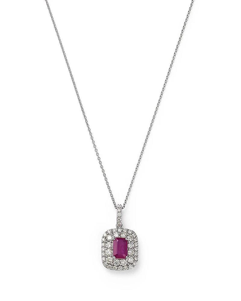 Bloomingdale's Fine Collection Ruby & Diamond Pendant Necklace