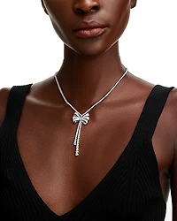 Bloomingdale's Fine Collection Diamond Bow Lariat Tennis Necklace