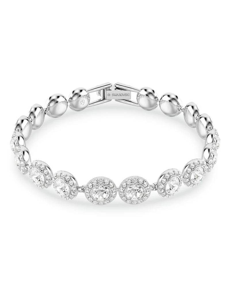 Una Crystal Halo Flex Bracelet in Rhodium Plated
