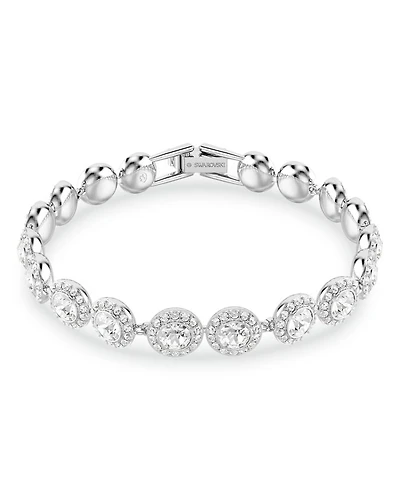 Una Crystal Halo Flex Bracelet in Rhodium Plated