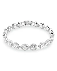Una Crystal Halo Flex Bracelet in Rhodium Plated