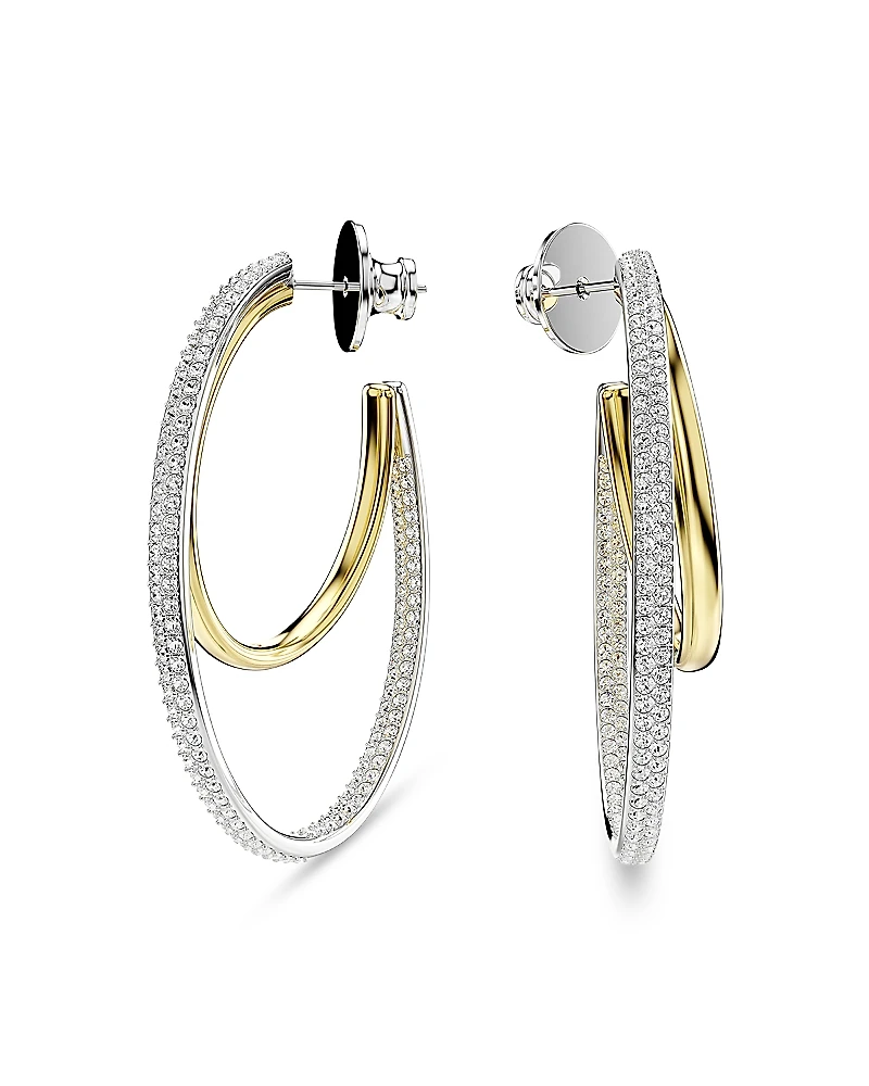 Swarovski Hyperbola Crystal Double Row Hoop Earrings