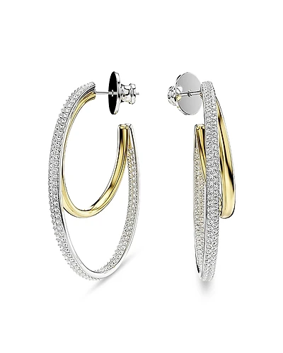Swarovski Hyperbola Crystal Double Row Hoop Earrings