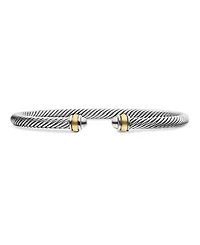 Classic Cable Bracelet Sterling Silver with 18K Yellow Gold, 4mm