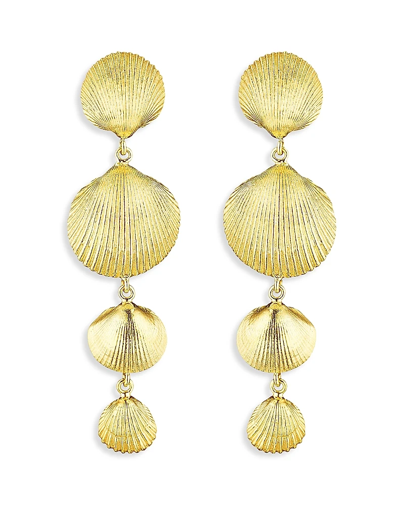 Cadar 18K Yellow Gold Shell Drop Earrings