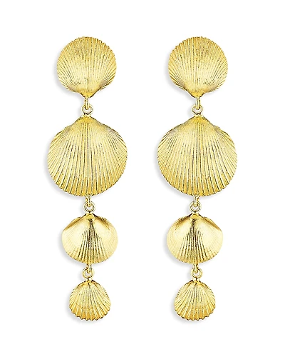 Cadar 18K Yellow Gold Shell Drop Earrings