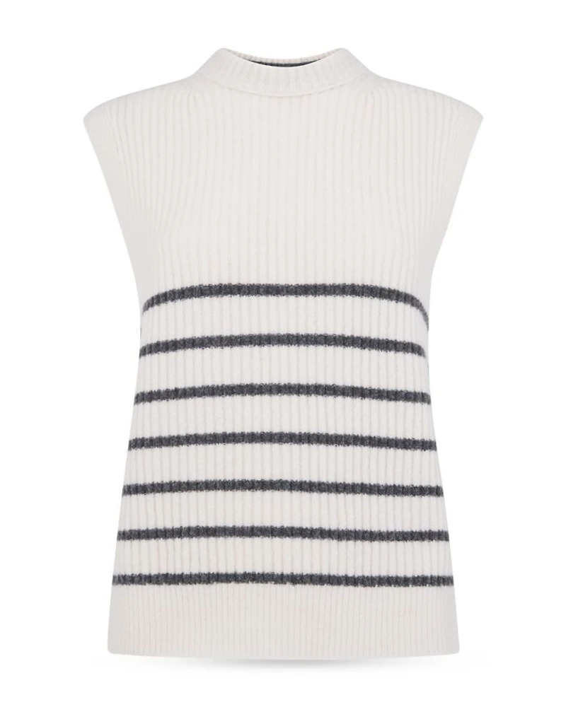 Striped Textured Sweater Tank Top