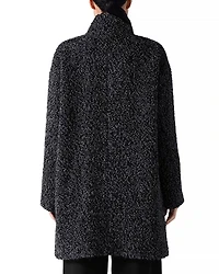 High Collar Boxy Long Sleeve Coat