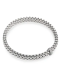 Fope 18K White Gold Vendome Diamond Rondelle Flex Bracelet