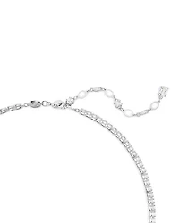 Matrix Mixed Cut Crystal Lariat Necklace in Rhodium Plated, 14.87"-16.87"