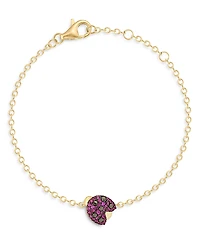 Phillips House 14K Yellow Gold Mini Ladybug Bracelet with Rubies