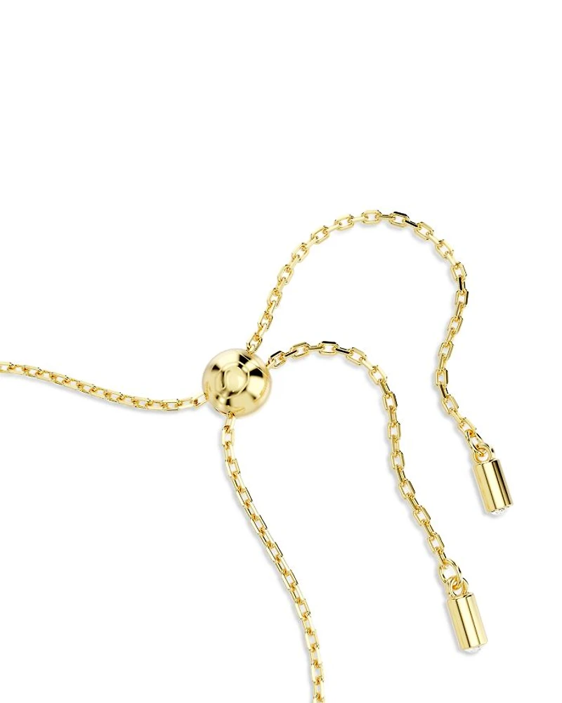 Symbolica Crystal & Imitation Pearl Mixed Charm Slider Bracelet in Gold Tone