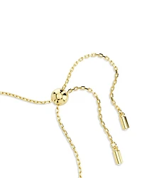 Symbolica Crystal & Imitation Pearl Mixed Charm Slider Bracelet in Gold Tone