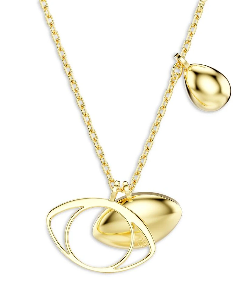 Symbolica Crystal Evil Eye Pendant Necklace in Gold Tone, 14.87"-16.87"