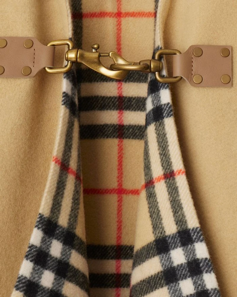 Check Wool Cape