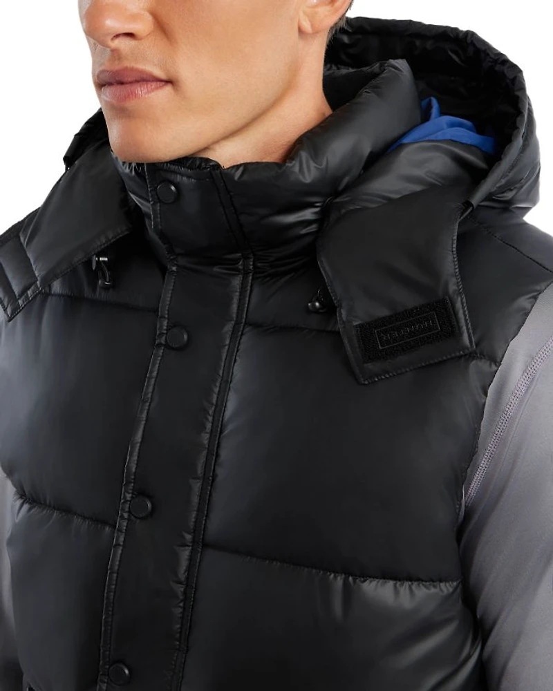 Chiswell Nylon Quilted Removable Hood Full Zip Puffer Vest