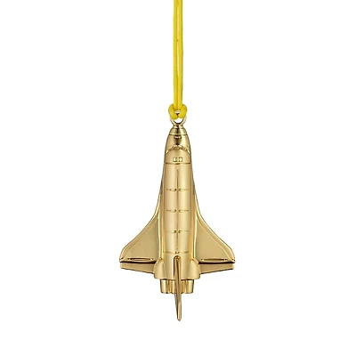 Waterford Christmas Space Shuttle Gold Tone Ornament