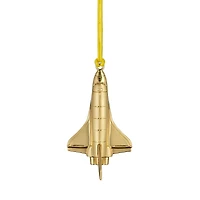 Waterford Christmas Space Shuttle Gold Tone Ornament