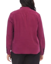 Plus Mandarin Collar Top