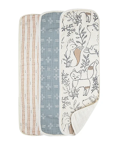 Crane Baby Ezra Burp Cloths, 3 Pack - Ages 0-36 Months
