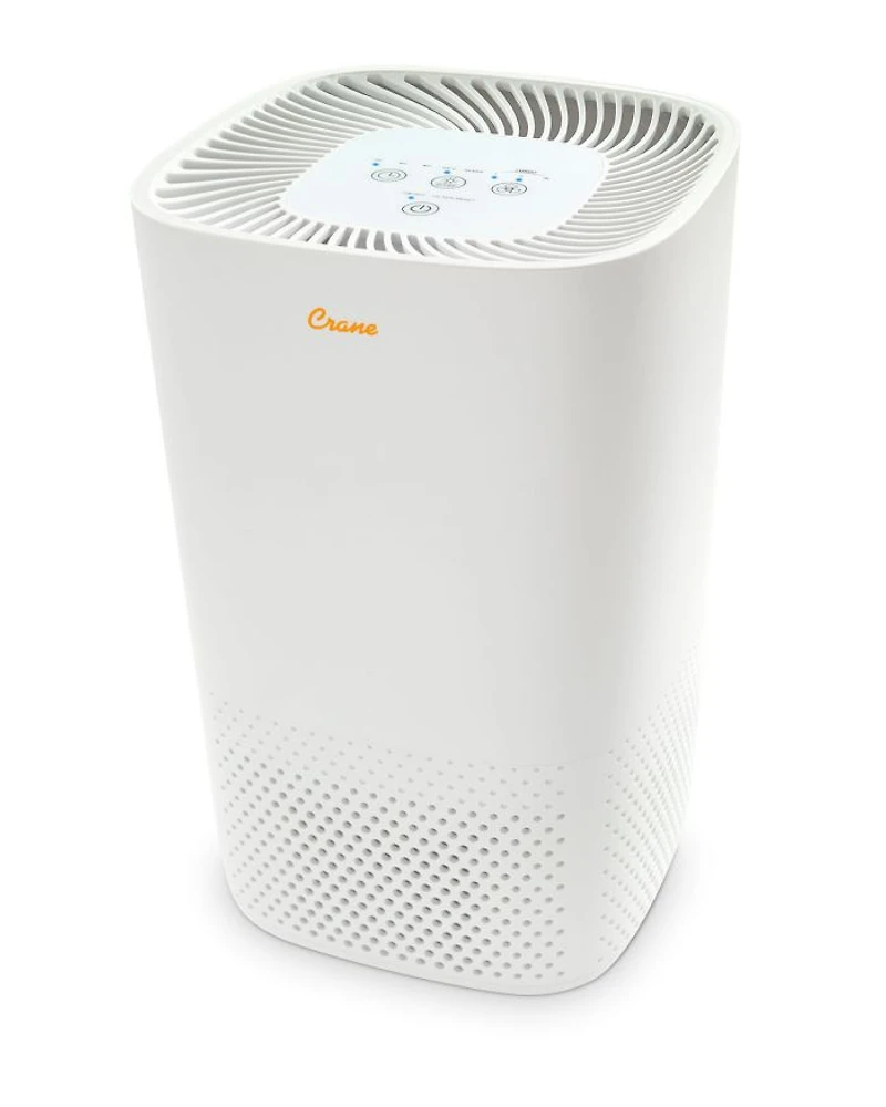 Crane Air Purifier with True HEPA Filter, UV Light, 250 Sq Feet Coverage, Timer Function, Sleep Mode, Washable Particle Filter, EE-5067