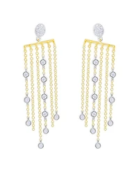 14K Yellow Gold Diamond Fringe Earrings, 0.44 tcw