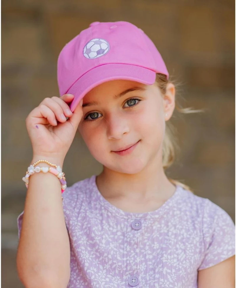 Girls' Soccer Bow Baseball Hat in Magenta - Little Kid