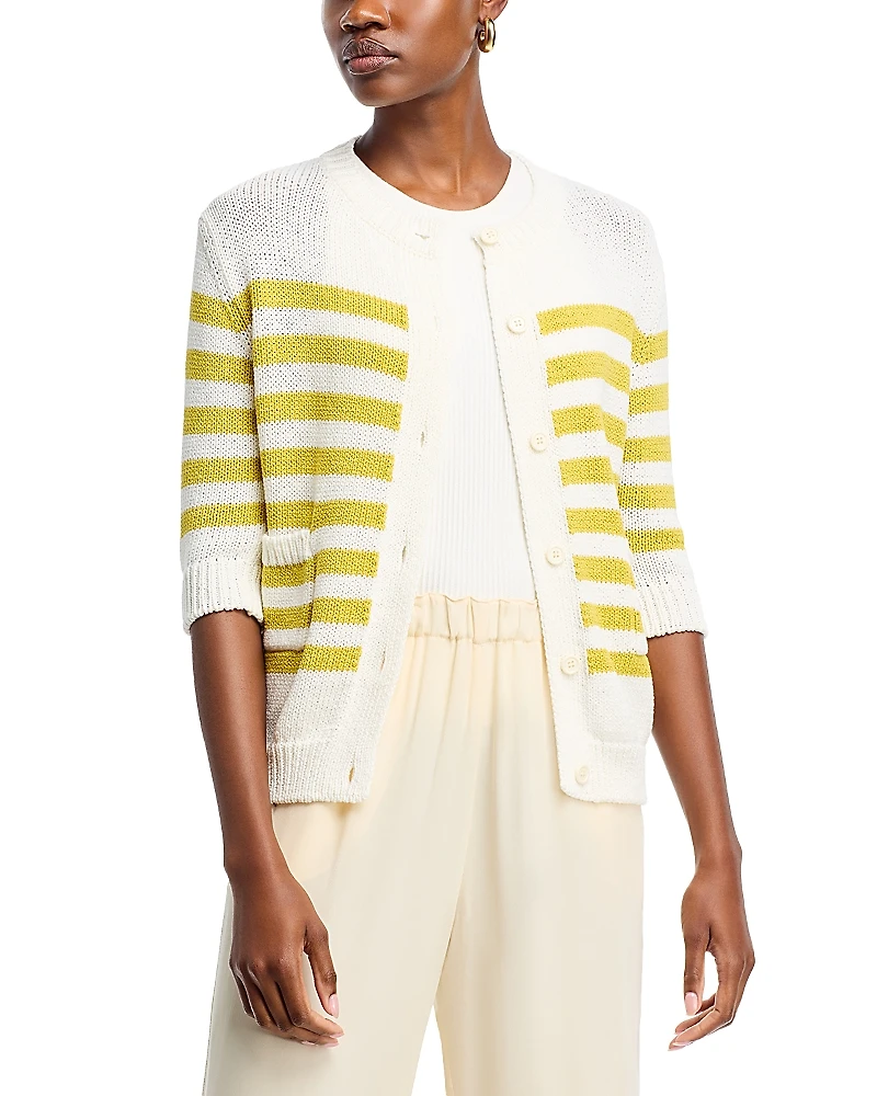 Fabiana Filippi Striped Elbow Sleeve Cardigan