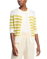 Fabiana Filippi Striped Elbow Sleeve Cardigan