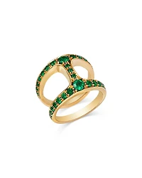 Hoorsenbuhs 18K Yellow Gold Brute Phantom Emerald Ring
