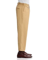 Pleated Cropped Chino Pants
