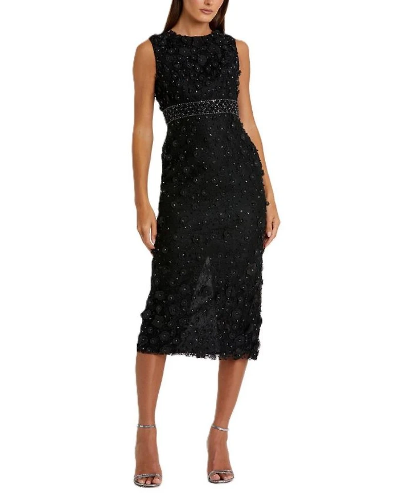 Appliqué Midi Gown