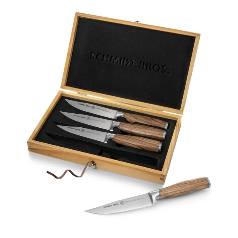 Cutlery Zebra Wood 4-Pc. Jumbo Steak Knife Set