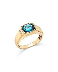 Bloomingdale's Fine Collection Men's London Blue Topaz & Diamond Ring