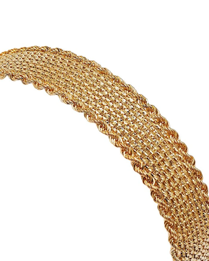 14K Yellow Gold Mesh Rope Bracelet