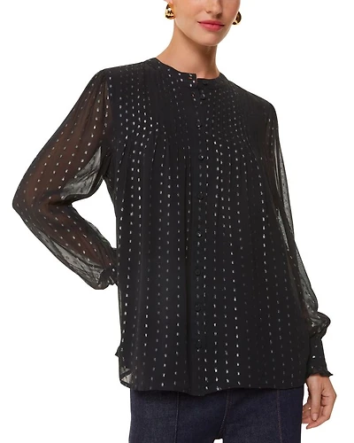 Petites Metallic Stripe Shirt