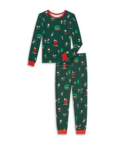 Unisex Peanuts Winter Holiday Long Sleeve Pajama Set - Little Kid, Big Kid