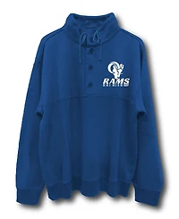 Junk Food Clothing Unisex Nfl Los Angeles Rams Mock 1/4 Button Up